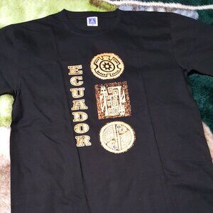 Ecuador T-Shirt Medium Black Unisex Cotton 100%